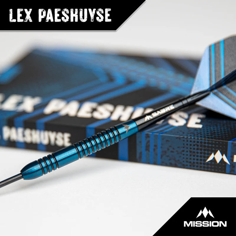 MISSION LEX PAESHUYSE DARTS STEEL TIP - 90% TUNGSTEN - BLUE & BLACK
