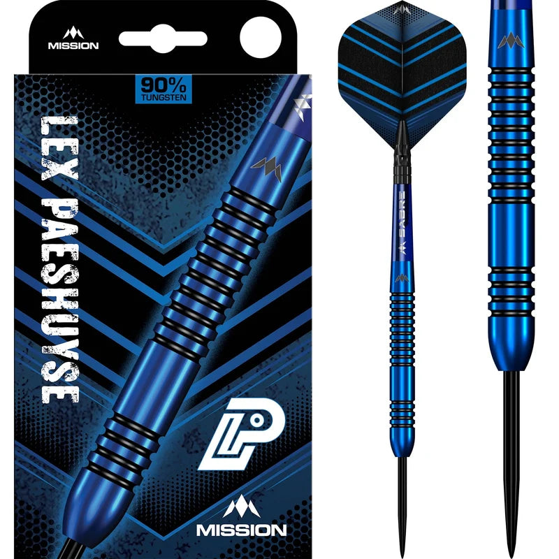 MISSION LEX PAESHUYSE DARTS STEEL TIP - 90% TUNGSTEN - BLUE & BLACK