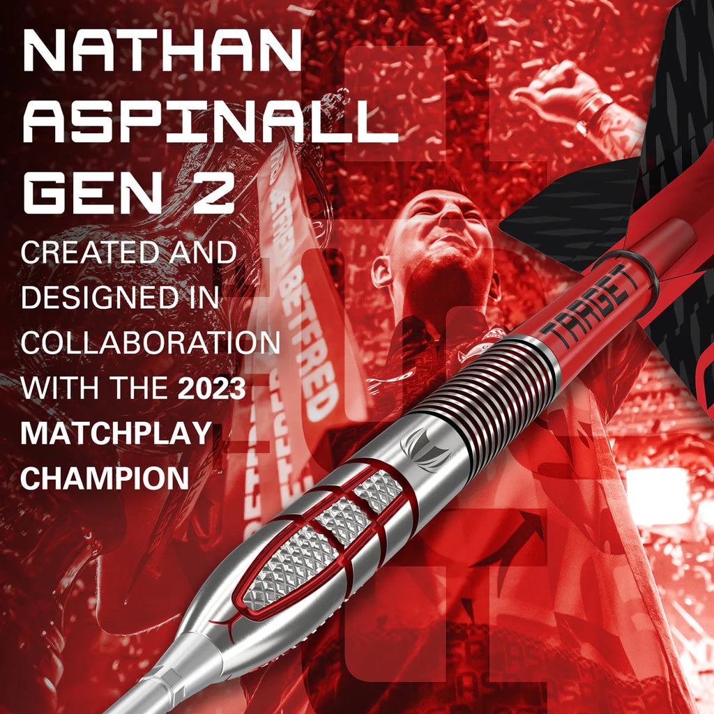 NATHAN ASPINALL G2 95% TUNGSTEN SP STEEL TIP DARTS BY TARGET