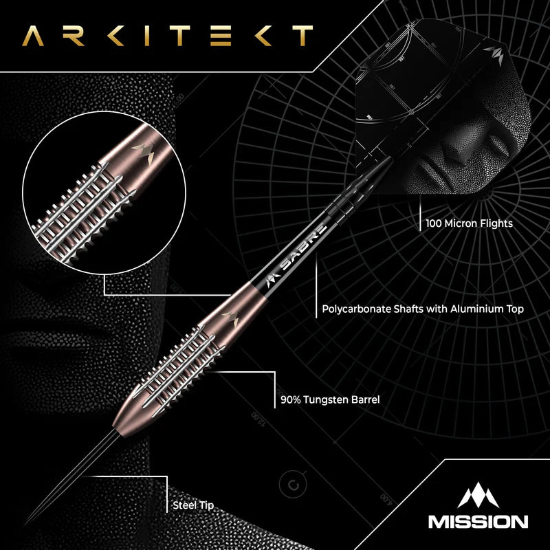 MISSION ARKITEKT DARTS
STEEL TIP - 90% TUNGSTEN - BRONZE SILICA PVD