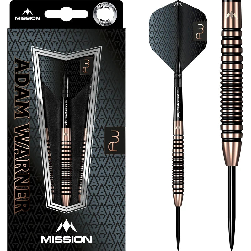 MISSION ADAM WARNER DARTS STEEL TIP - 90% - BRONZE TITANIUM