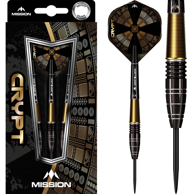 MISSION CRYPT DARTS
STEEL TIP - M1 - BLACK & GOLD