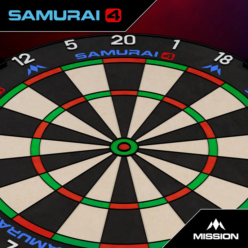 MISSION SAMURAI 4 DARTBOARD
PROFESSIONAL - KNIFE WIRE - BLACK SPIDER