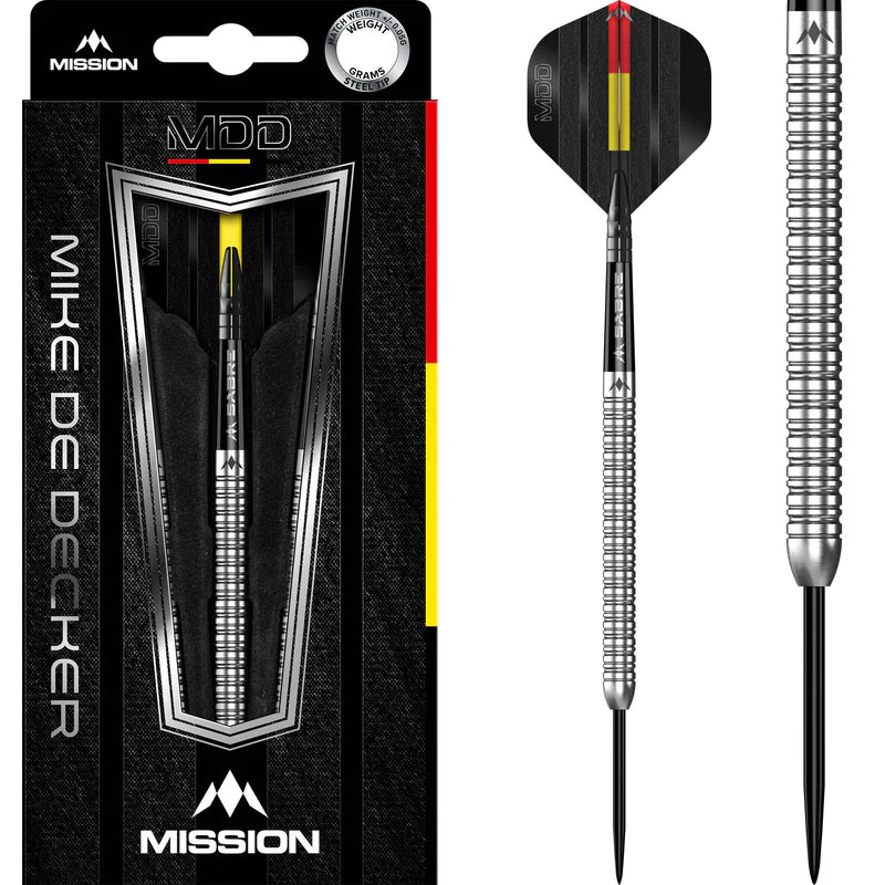 MISSION MIKE DE DECKER DARTS
STEEL TIP - 95% TUNGSTEN - SILVER