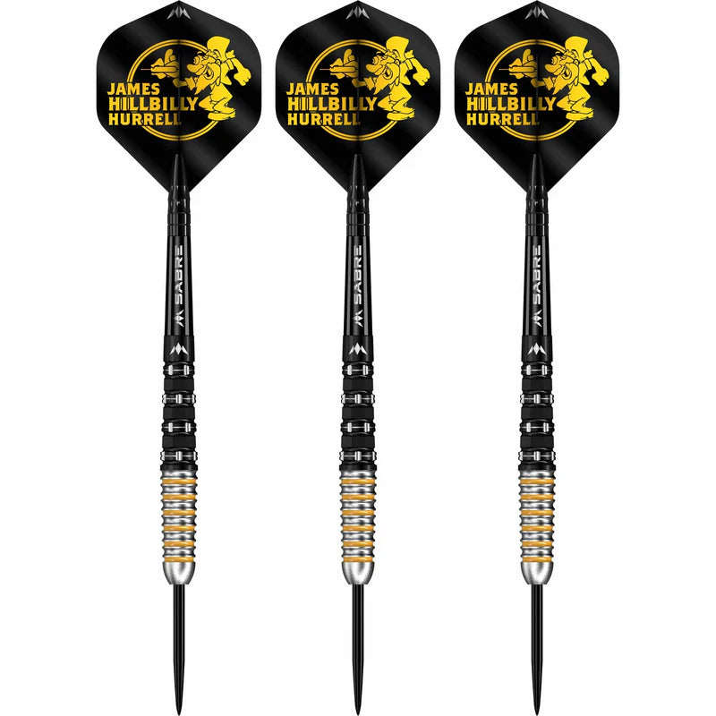 MISSION JAMES HURRELL DARTS
STEEL TIP - 95% TUNGSTEN - V2 - BLACK PVD & YELLOW