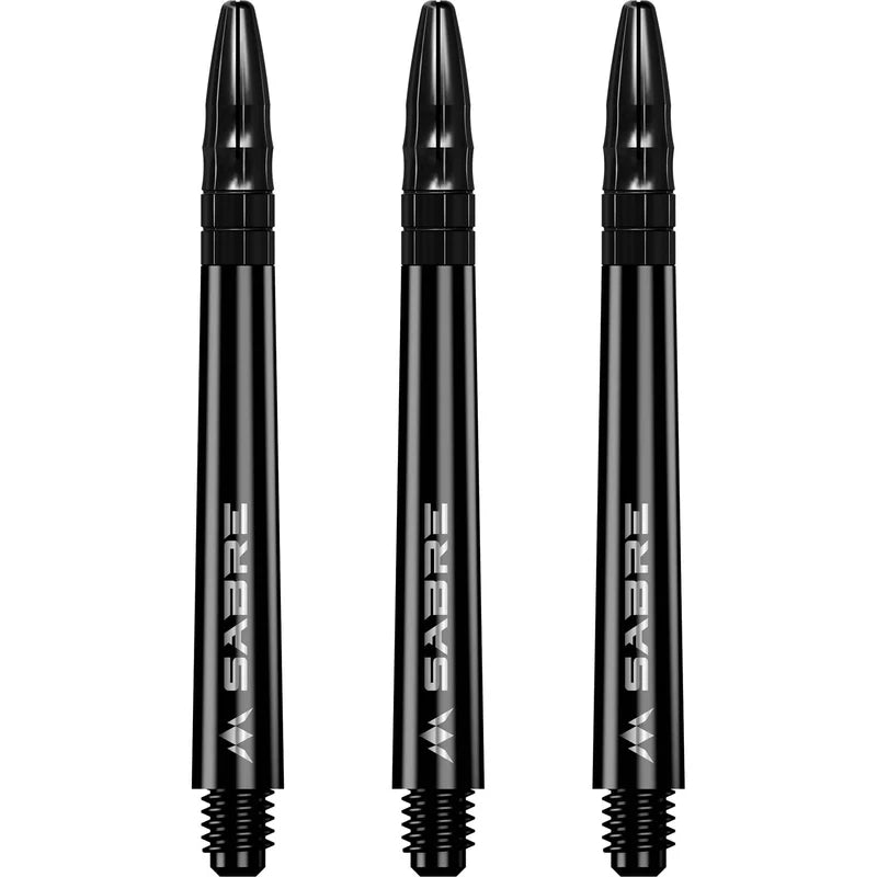 MISSION SABRE SHAFTS
POLYCARBONATE DART STEMS - BLACK - BLACK TOP