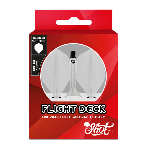 FLIGHT DECK CLEAR ONE PIECE DART FLIGHT AND SHAFT SYSTEM BY SHOT