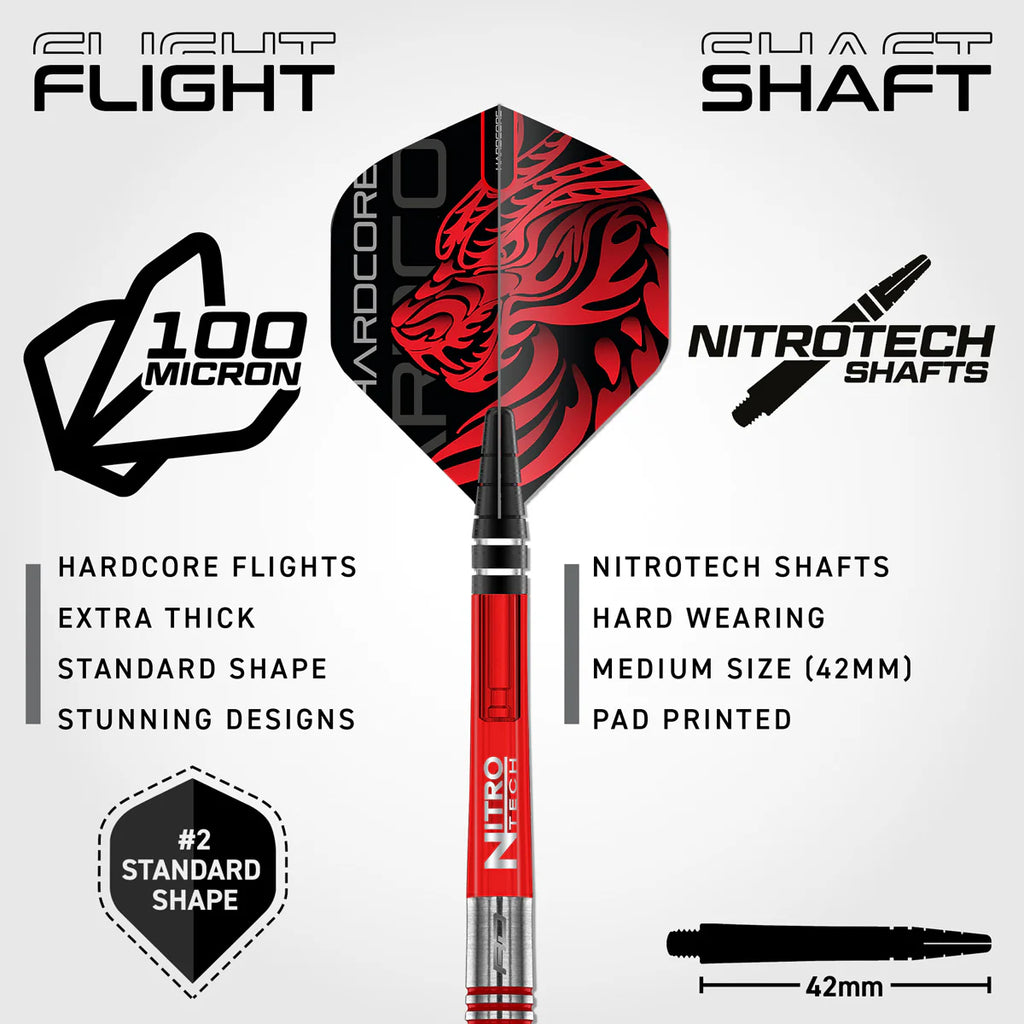 JONNY CLAYTON ORIGINAL 2.0 90% TUNGSTEN STEEL TIP DARTS BY RED DRAGON