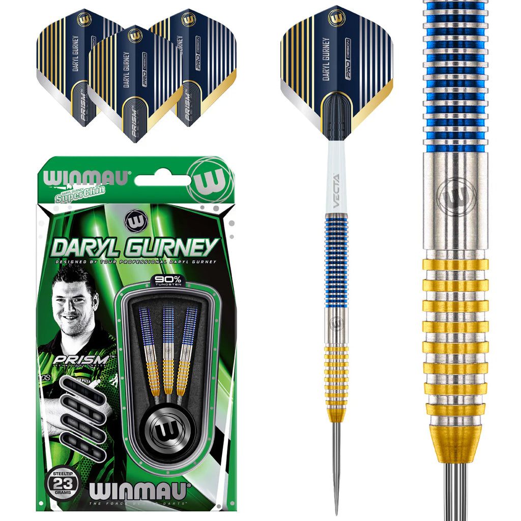 DARYL GURNEY SC 1.0 SERIES 90% TUNGSTEN STEEL TIP DARTS BY WINMAU