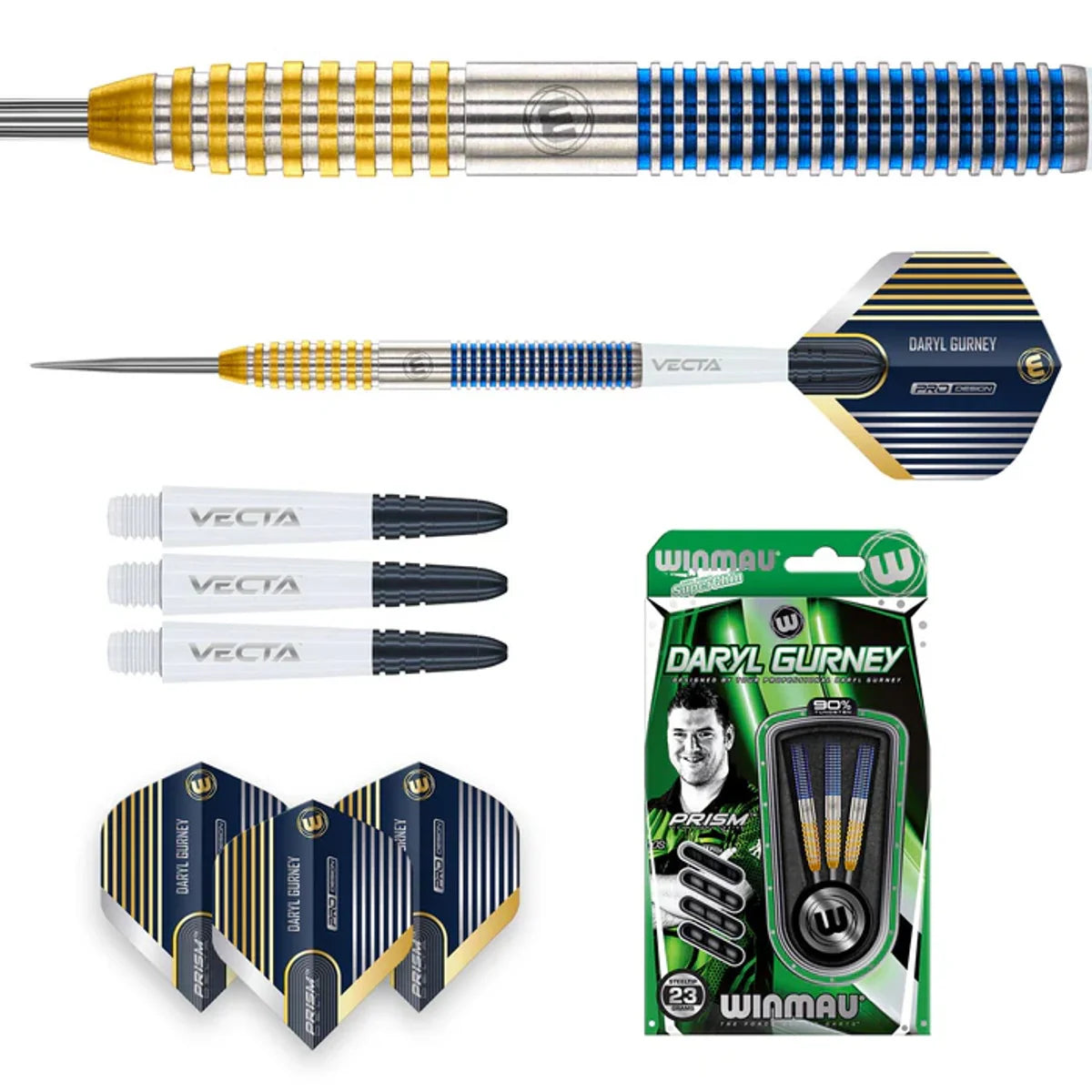 DARYL GURNEY SC 1.0 SERIES 90% TUNGSTEN STEEL TIP DARTS BY WINMAU