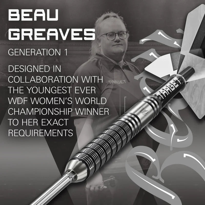 TARGET BEAU GREAVES DARTS
STEEL TIP - 90% TUNGSTEN - G1