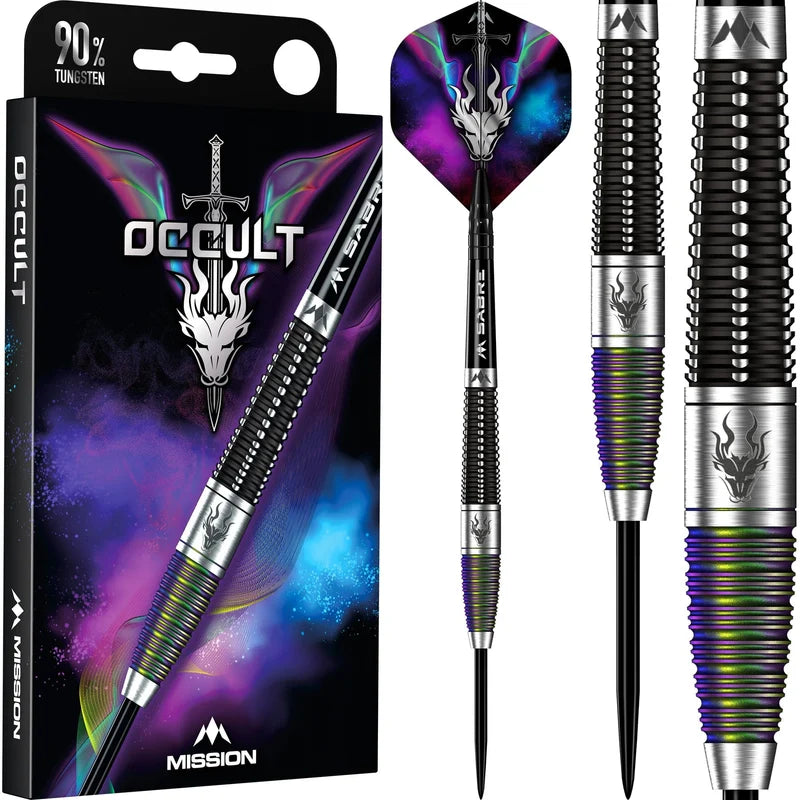 MISSION OCCULT DARTS
STEEL TIP - 90% - BLACK & CORAL PVD